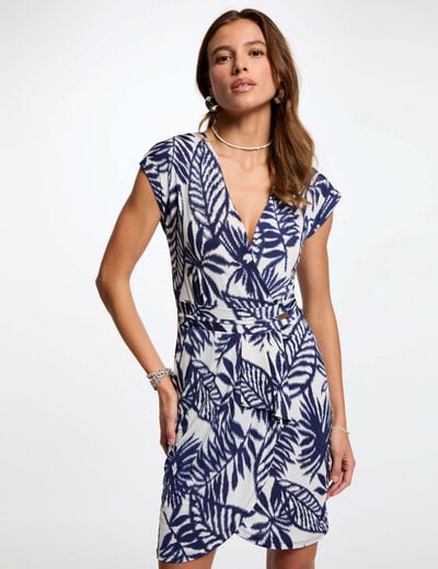 Printed fitted mini dress multicolor women