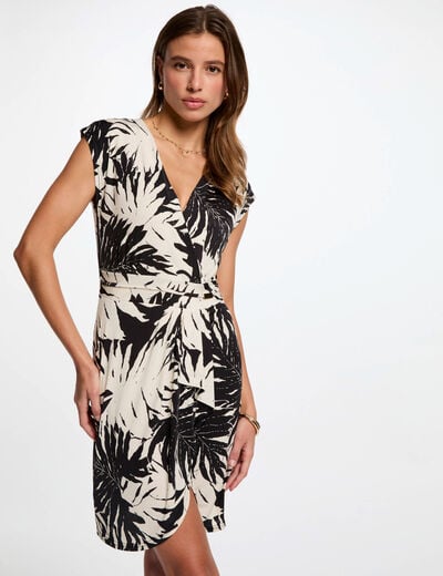 Printed fitted mini dress multicolor women