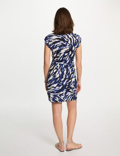 Printed fitted mini dress multicolor women
