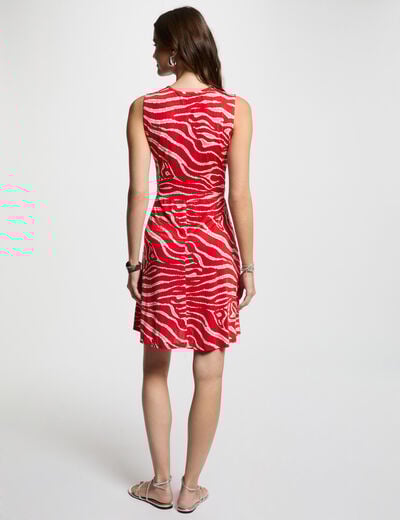 Printed fitted mini dress multicolor women