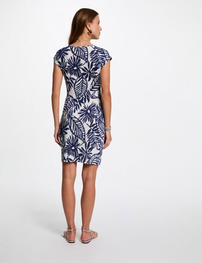 Printed fitted mini dress multicolor women