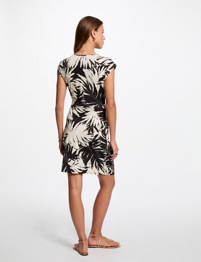 Printed fitted mini dress multicolor women