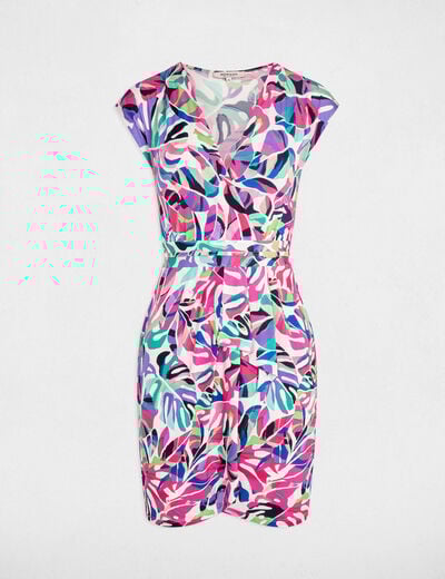 Printed fitted mini dress multicolor women