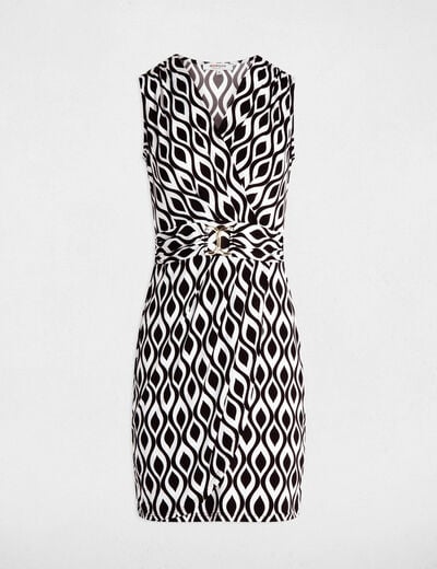 Printed fitted mini dress multicolor women