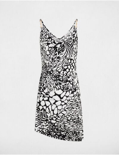 Printed fitted mini dress multicolor women