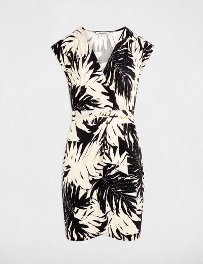 Printed fitted mini dress multicolor women
