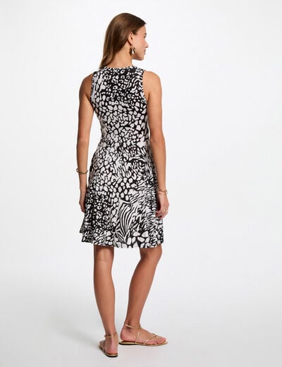 Printed waisted mini dress multicolor women