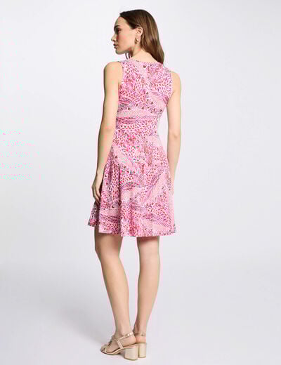 Printed waisted mini dress multicolor women