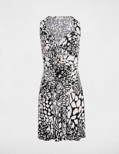 Printed waisted mini dress multicolor women