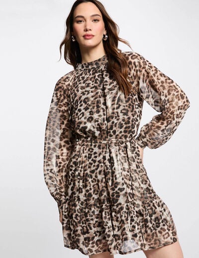Printed mini straight dress multicolor women
