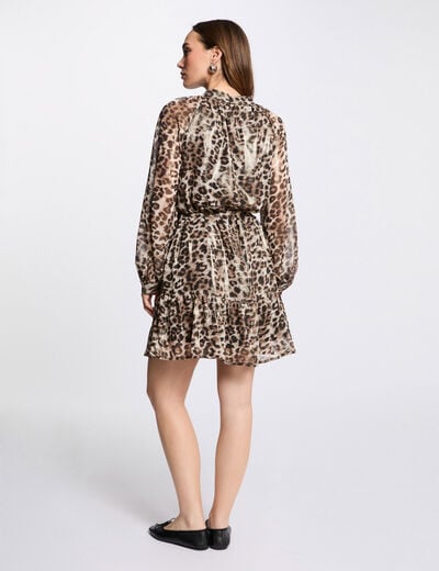 Printed mini straight dress multicolor women