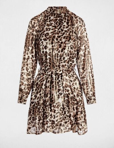 Printed mini straight dress multicolor women