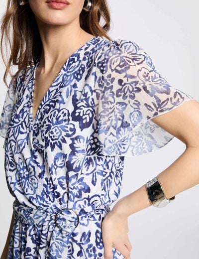 Printed mini straight dress multicolor women
