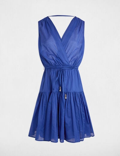 Mini loose dress electric blue women