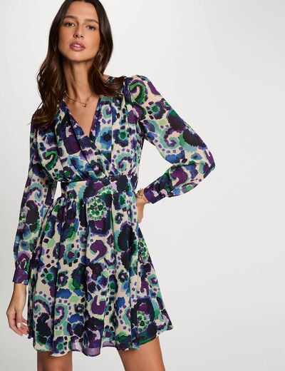 Printed mini A-line dress multicolor women