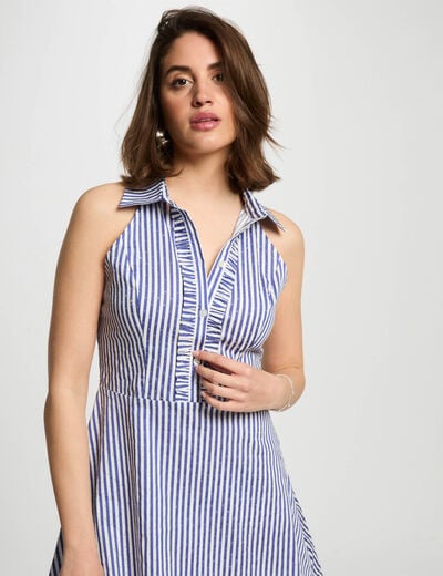 Striped A-line mini dress multicolor women