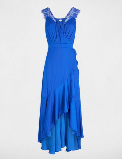 Maxi loose straight dress electric blue women