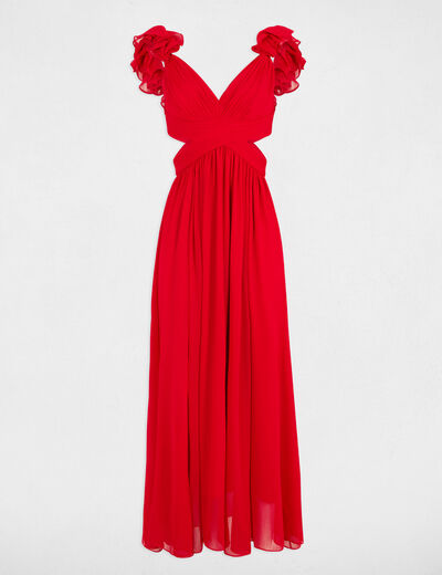 Maxi loose straight dress red women