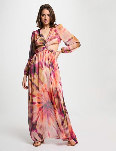 Printed maxi straight dress multicolor women