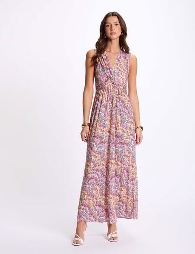 Printed maxi straight dress multicolor women
