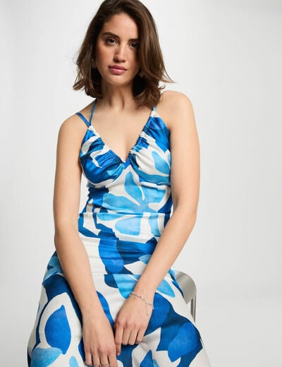 Printed maxi straight dress multicolor women