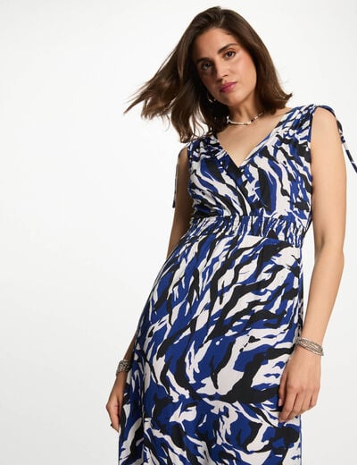 Printed maxi straight dress multicolor women