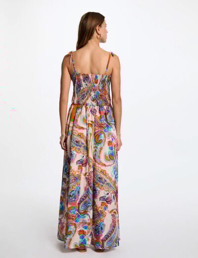 Printed maxi straight dress multicolor women