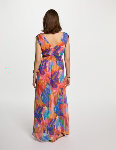 Printed maxi straight dress multicolor women