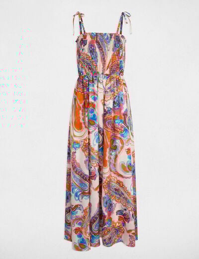 Printed maxi straight dress multicolor women