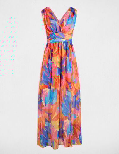 Printed maxi straight dress multicolor women