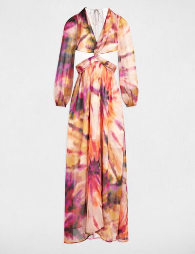 Printed maxi straight dress multicolor women