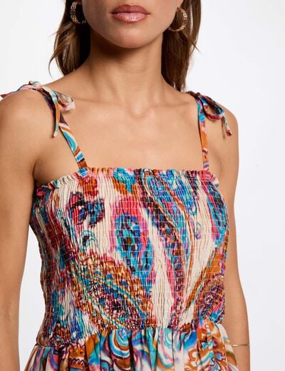 Printed maxi straight dress multicolor women