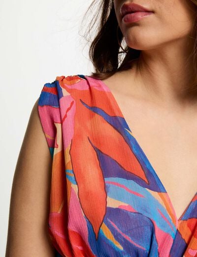 Printed maxi straight dress multicolor women