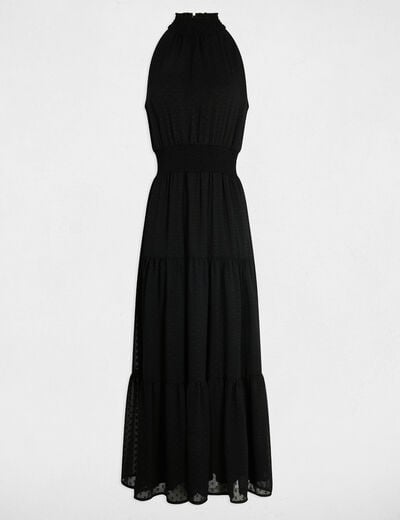 Maxi straight dobby spot dress black women
