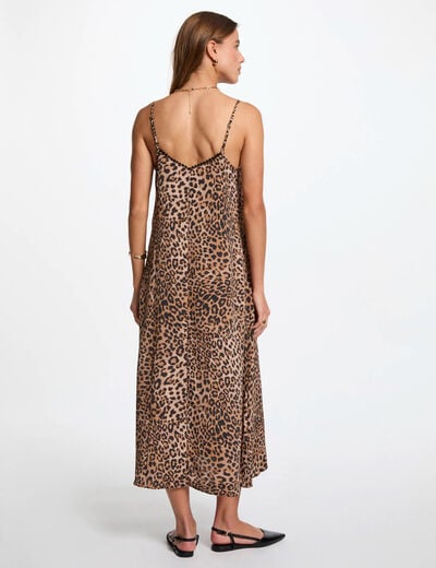 Printed straight midi dress multicolor women