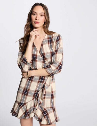 Checked wrap dress multicolor women