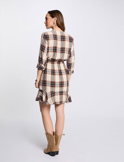 Checked wrap dress multicolor women