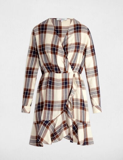 Checked wrap dress multicolor women