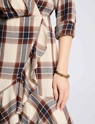 Checked wrap dress multicolor women