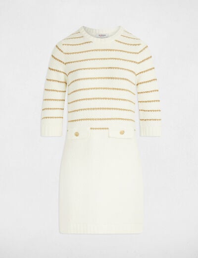 Fitted mini knitted dress white women