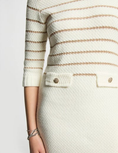 Fitted mini knitted dress white women