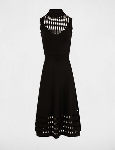 Fitted maxi knitted dress black women
