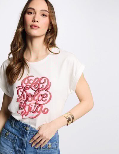 T-shirt with message white women