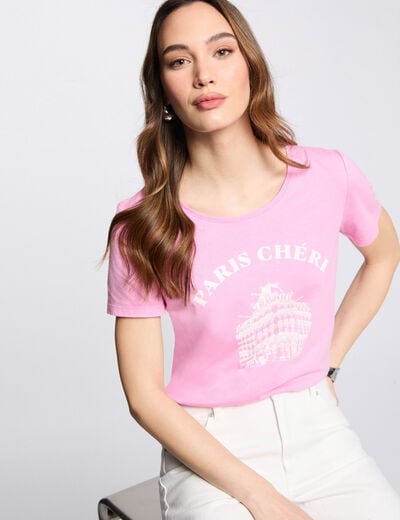 T-shirt with message pink women