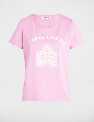 T-shirt with message pink women
