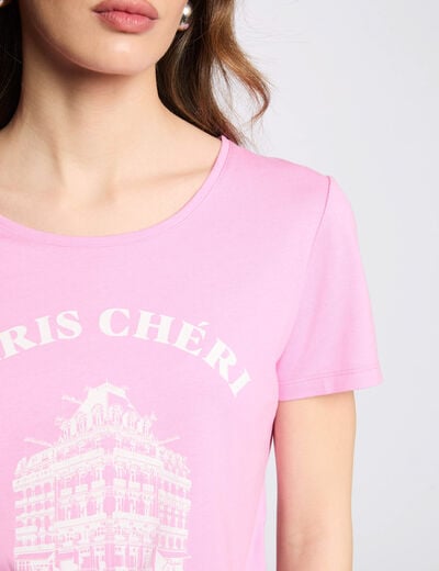 T-shirt with message pink women