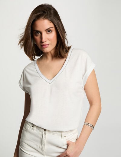 Short-sleeved t-shirt ivory women