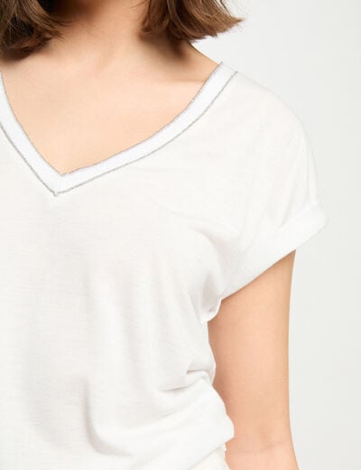 Short-sleeved t-shirt ivory women
