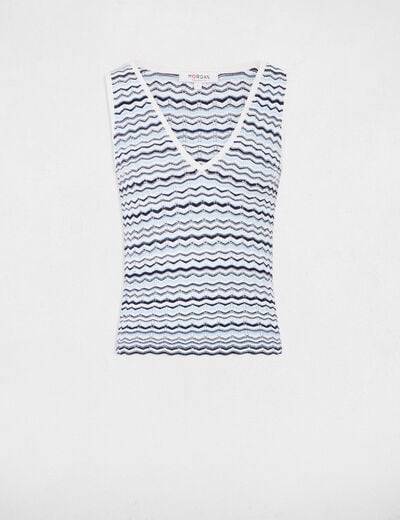 Sleeveless knitted top multicolor women