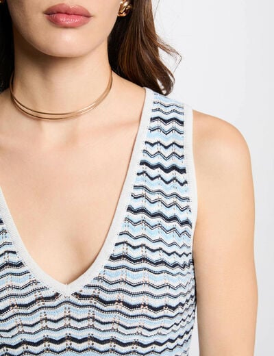 Sleeveless knitted top multicolor women